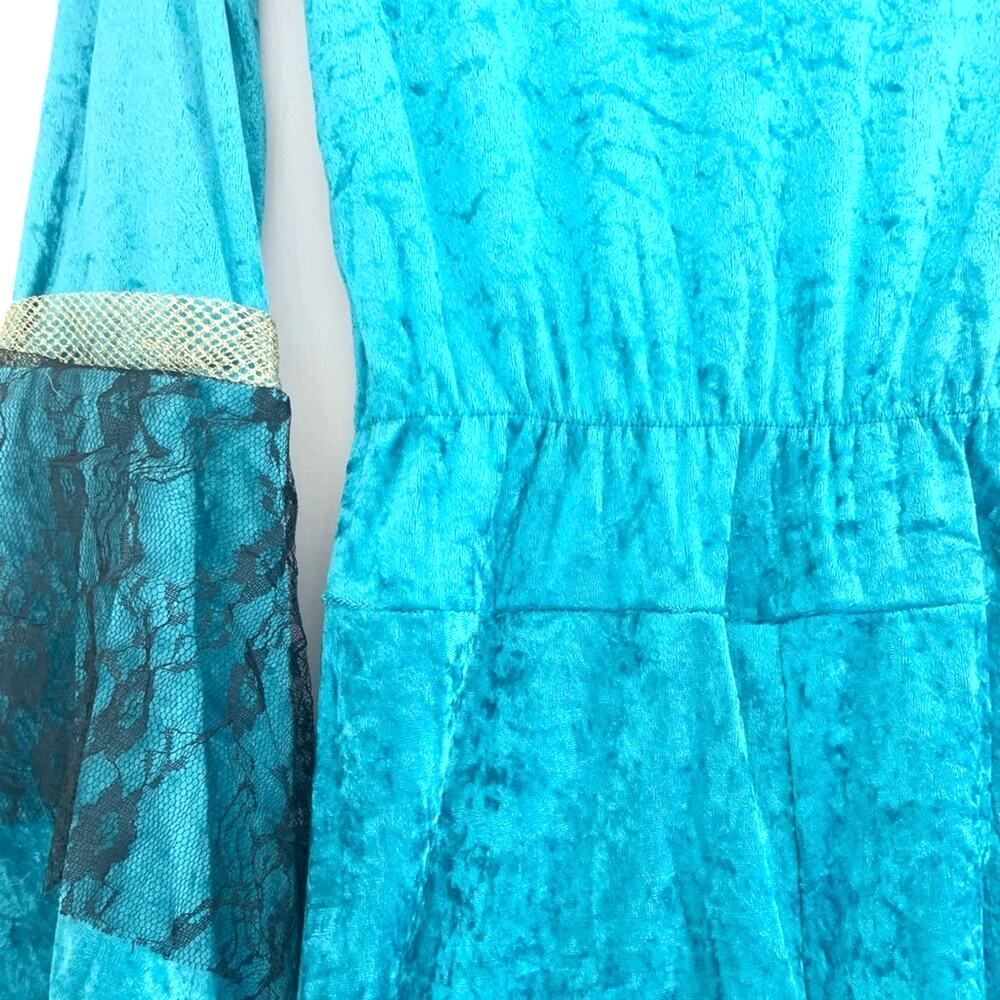 Ren Faire Queen Costume Blue Velvet Gown Dress Renaissance  NEW IN PACKAGE - Picture 4 of 16